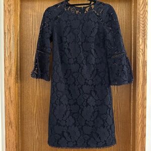 Navy lace cocktail dress